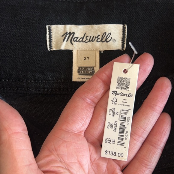 Madewell‎ “The Perfect Vintage” Black Jeans Tuxedo Edition Size 27 NWT - Picture 9 of 13